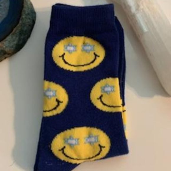 Jewish Star Smile Crew Socks - Picture 2 of 4